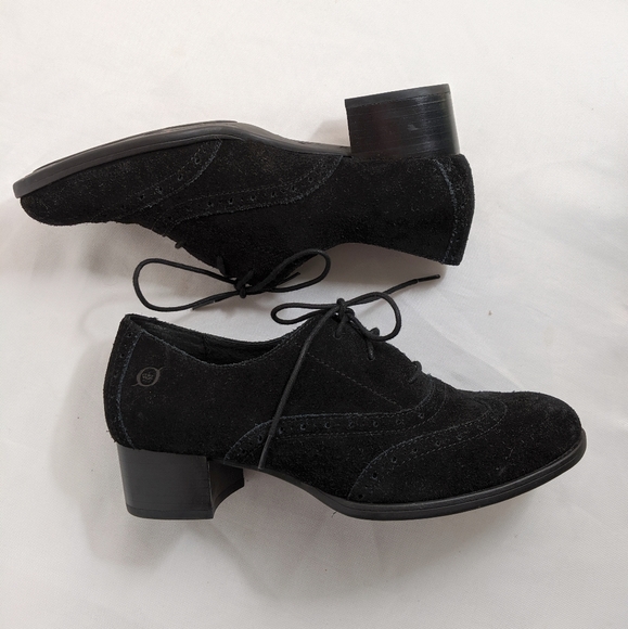 Born Black Suede Heeled Shoes - Picture 3 of 7
